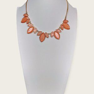 💖💖CORAL FACETED GEOMETRIC STONE STATEMENT NECKLACE